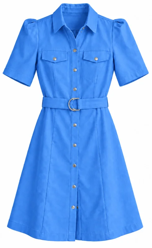 Original blue dress product photograph used in the NewScene homepage demonstration